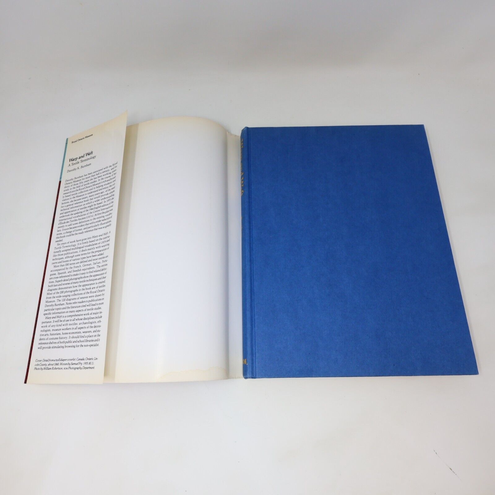 1980 Warp and Weft a Textile Terminology by Dorothy K. Burnham Hardcover HC ROM