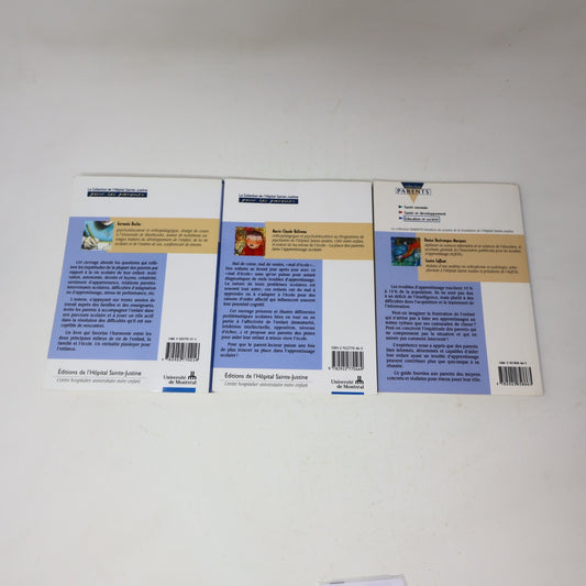 Lot 3 Livres Éducation Parentalité Troubles d'Apprentissage Sainte-Justine