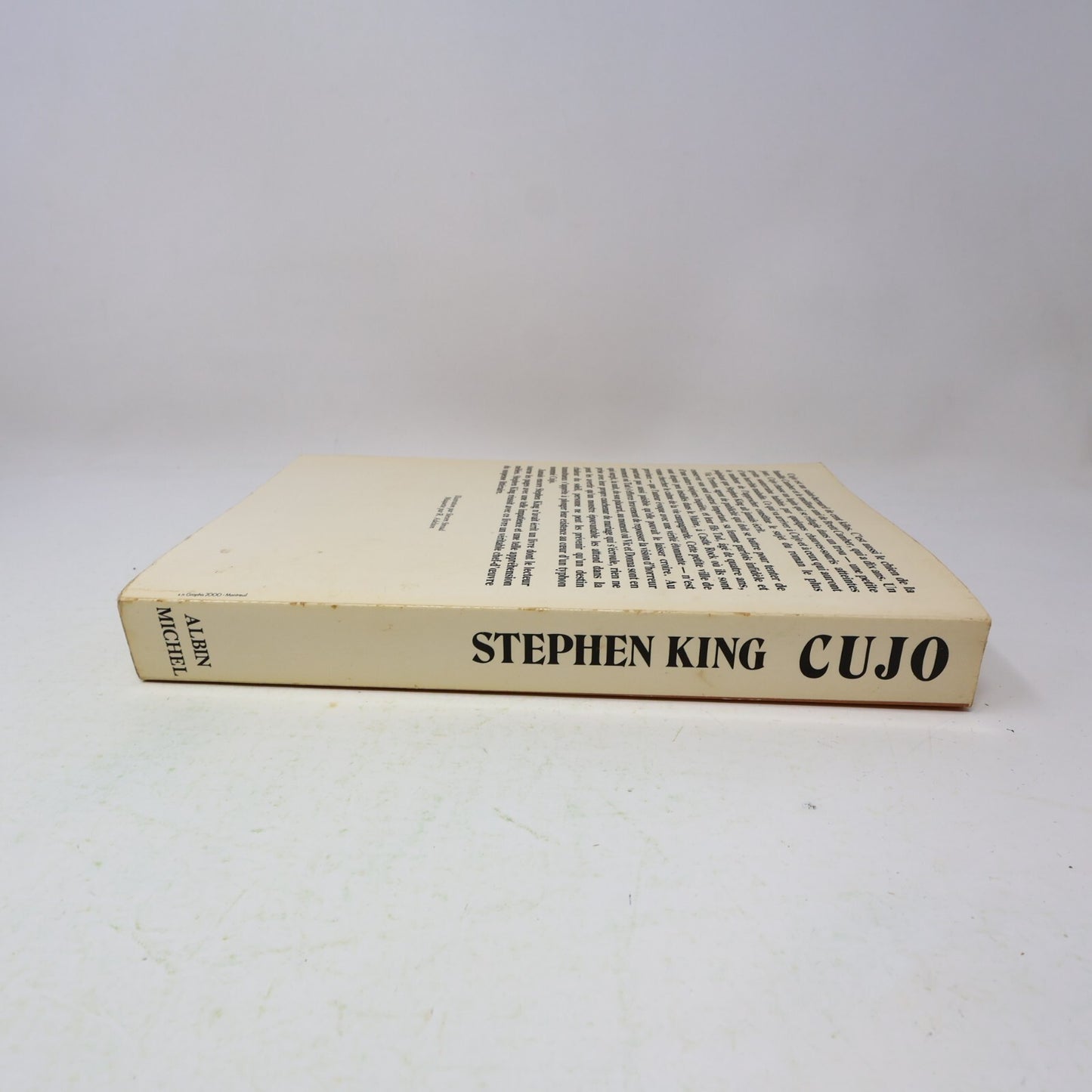 Cujo Stephen King Albin Michel 1982 Horreur Thriller Français Paperback Livre PB
