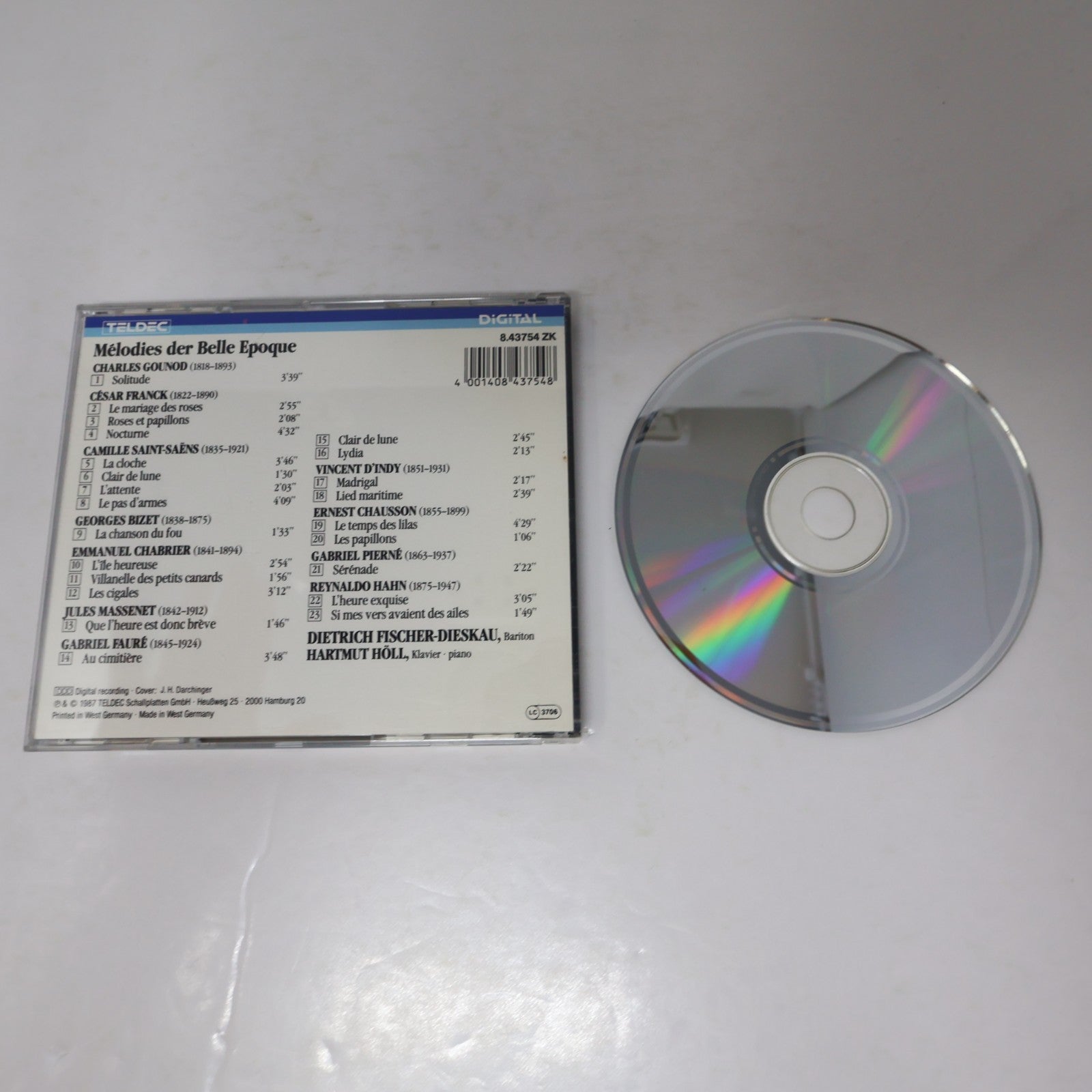 Dietrich Fischer-Dieskau/Hartmut Höll CD Mélodies de la Belle Époque Teldec 1987