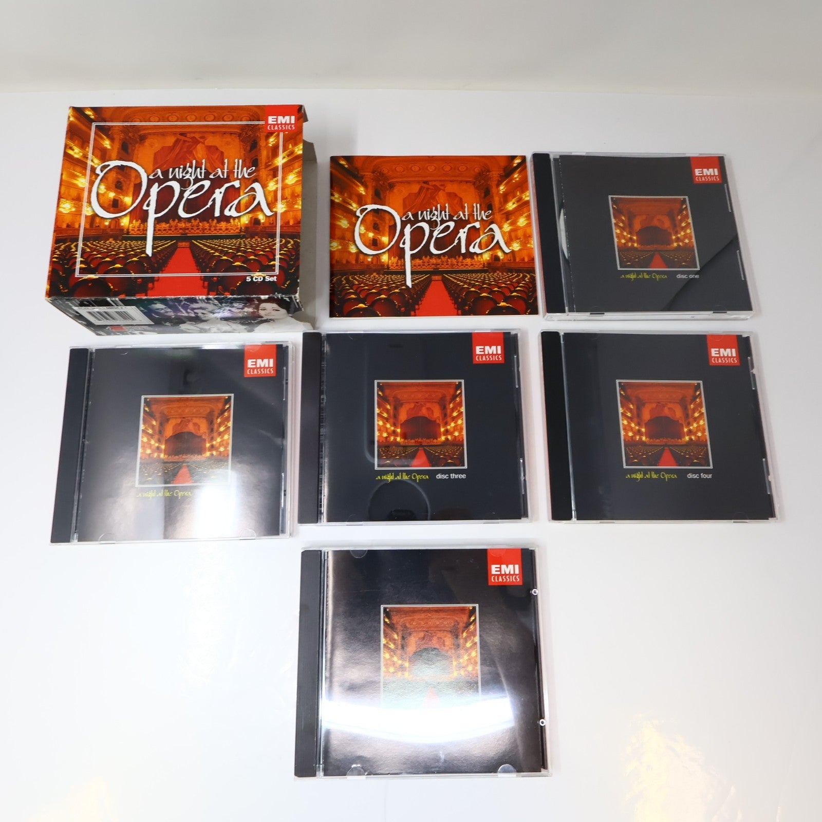 A Night At The Opera 5 CD Set Adam/Bellini/Puccini/Smetana/Massenet/Gounod EMI