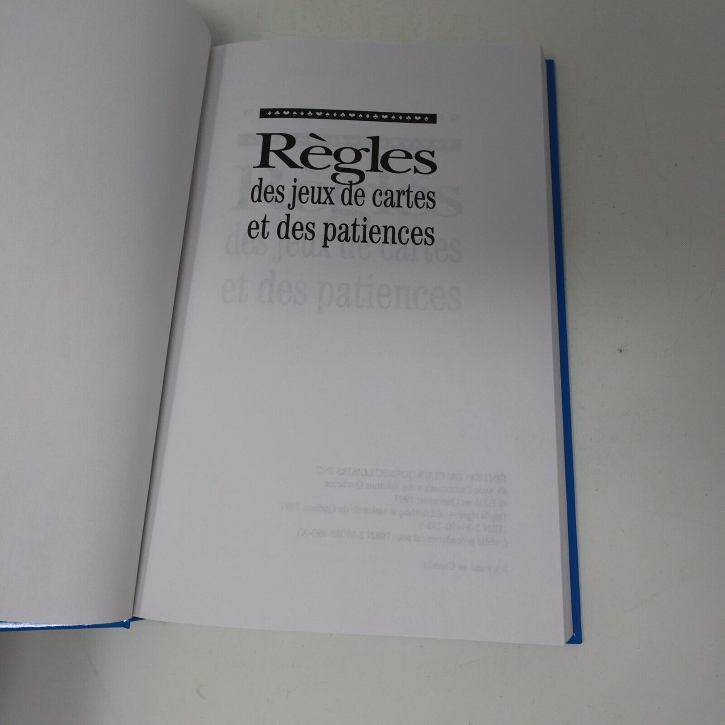 Lot 2 Livres Règles des Jeux de Cartes et des Patiences #1-2 Québec Loisirs HC
