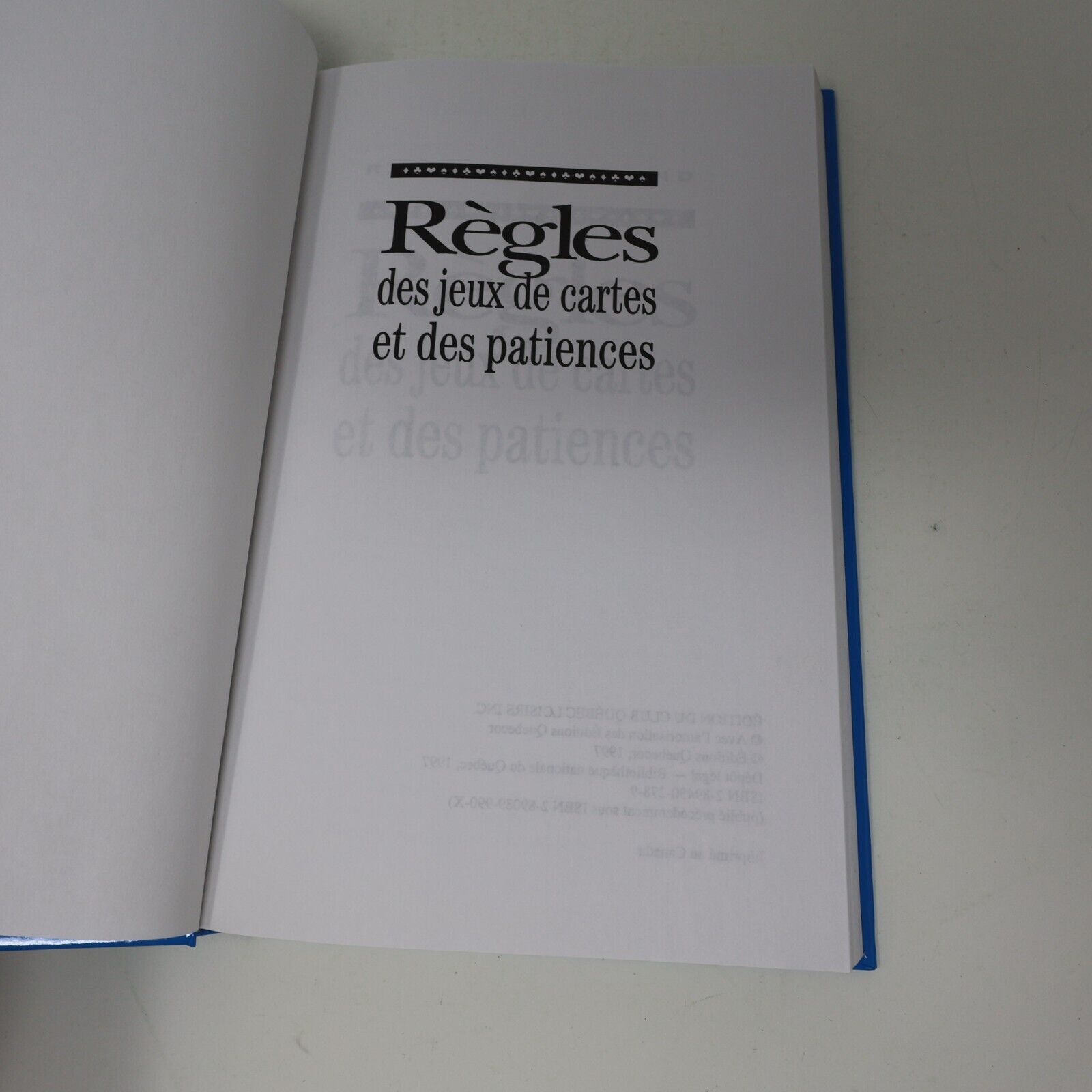 Lot 2 Livres Règles des Jeux de Cartes et des Patiences #1-2 Québec Loisirs HC