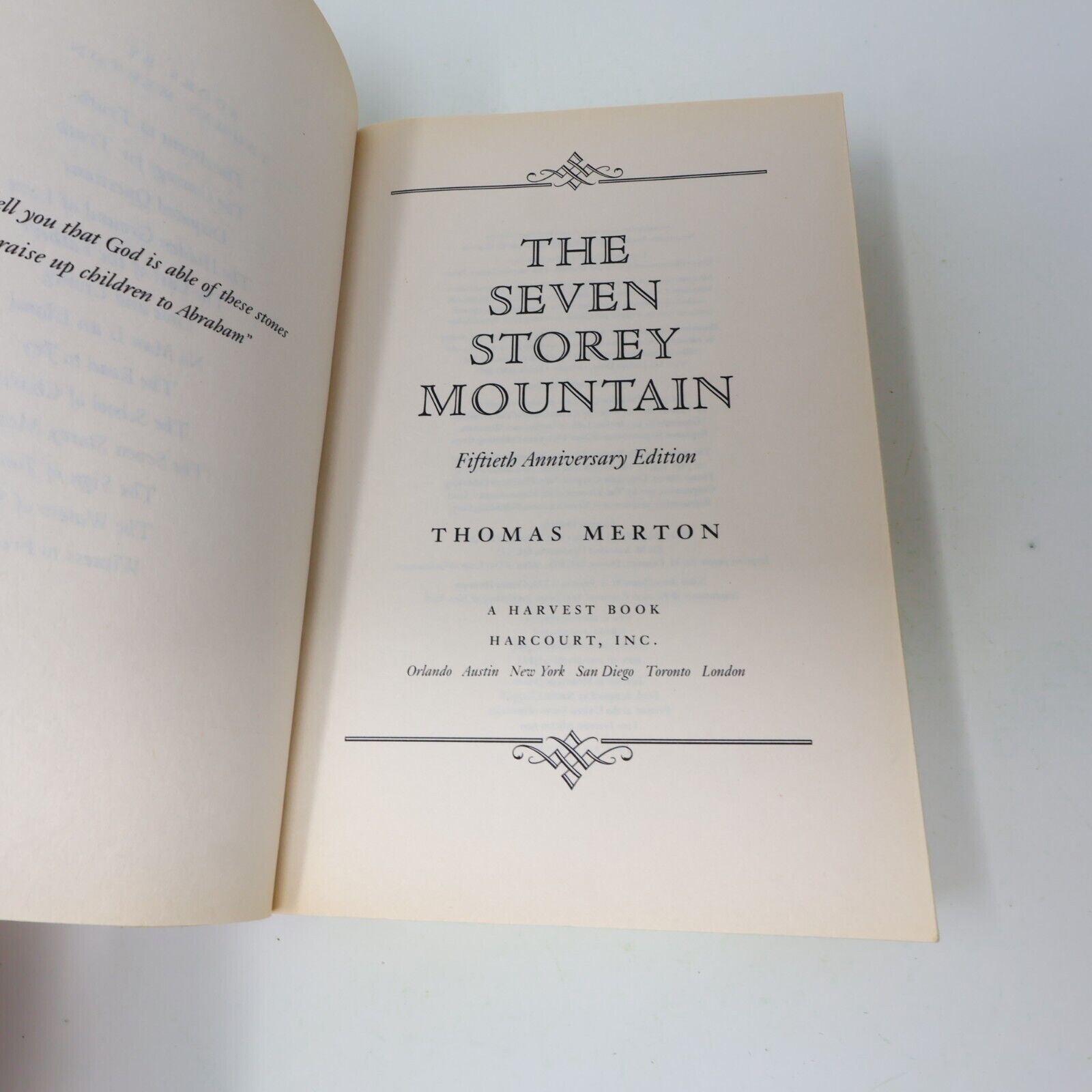 1999 The Seven Storey Mountain Thomas Merton Harcourt Paperback Biography Book