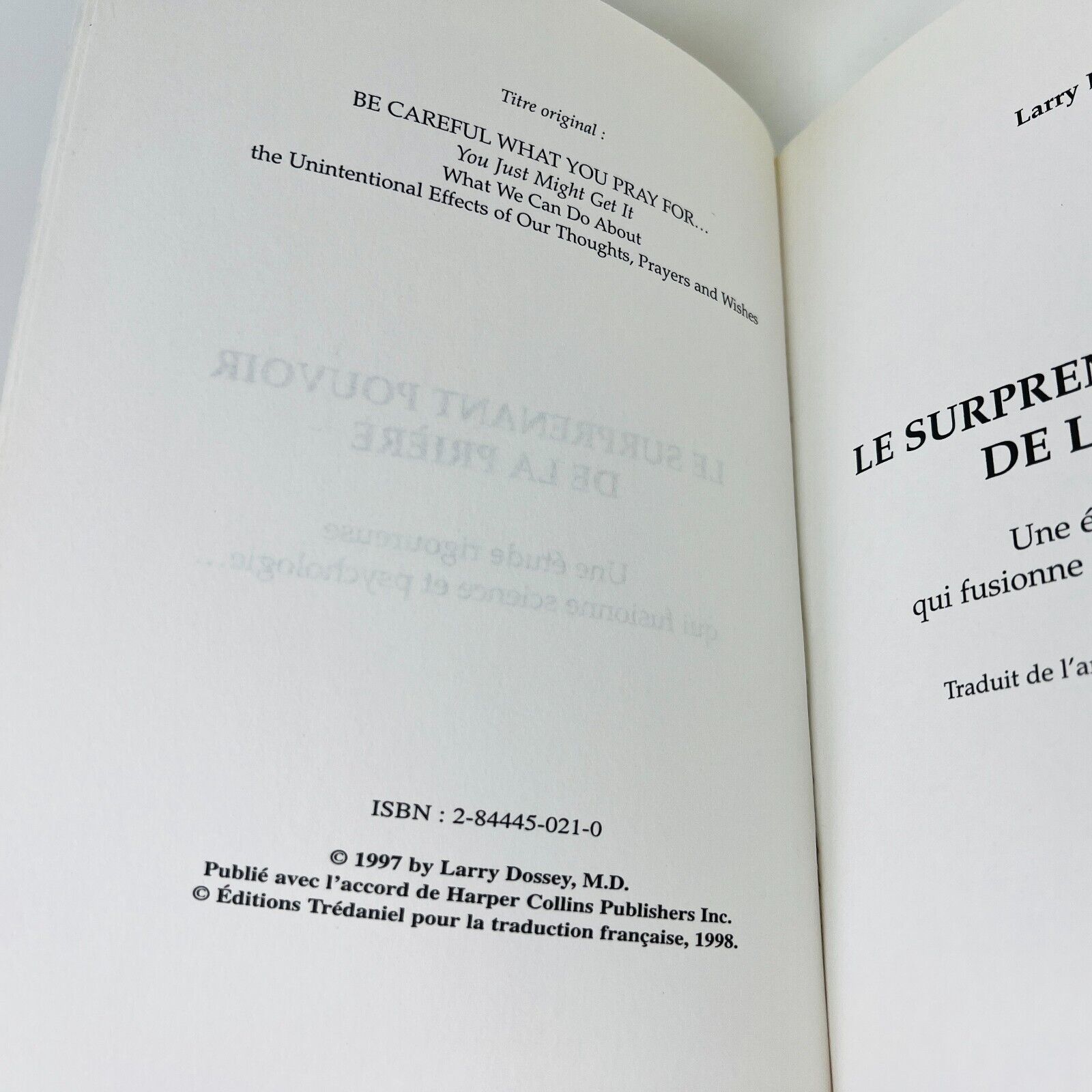 1998 Le Surprenant Pouvoir de la Prière Dr. Larry Dossey Guy Trédaniel Français