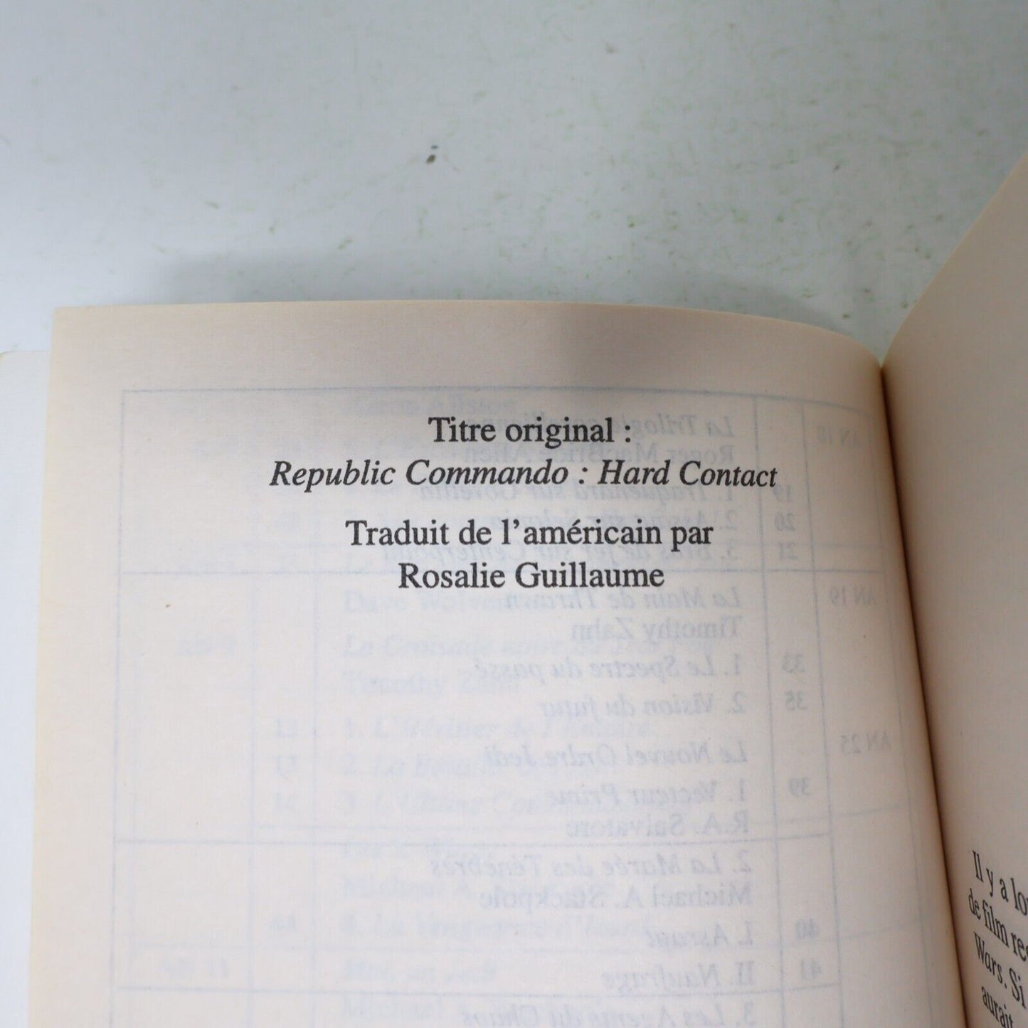 2006 Contact Zéro Republic Commando de Karen Traviss Guerre des Étoiles PB Book