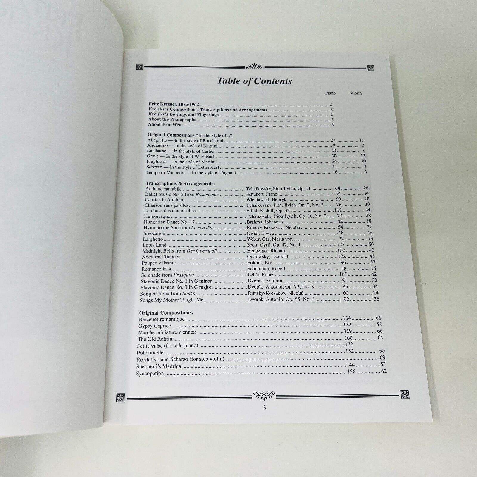 1996 The Fritz Kreisler Collection #2 Songbook Piano & Violin PB Carl Fischer