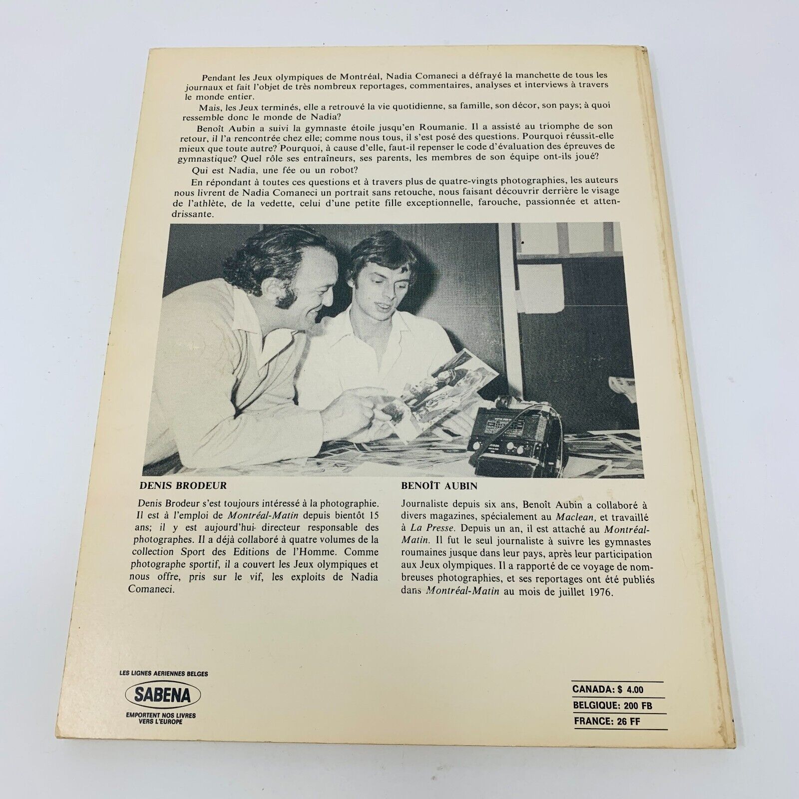 1976 Nadia Comaneci Collection Sport Livre Gymastique Montréal Olympique Aubin
