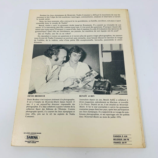 1976 Nadia Comaneci Collection Sport Livre Gymastique Montréal Olympique Aubin