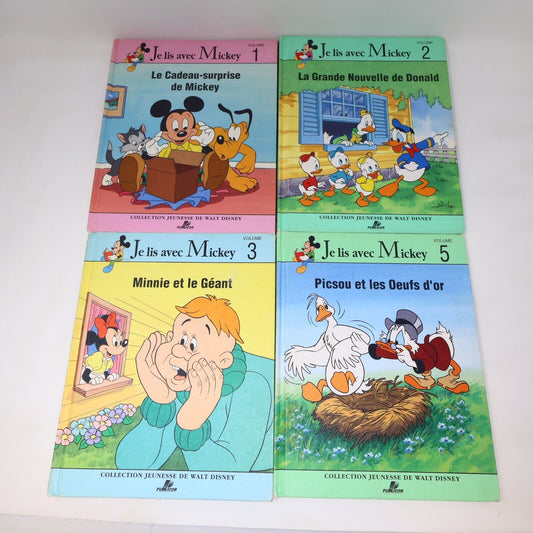 Lot 12 Livres Je Lis avec Mickey Walt Disney Publicor Jeunes Enfants Français HC