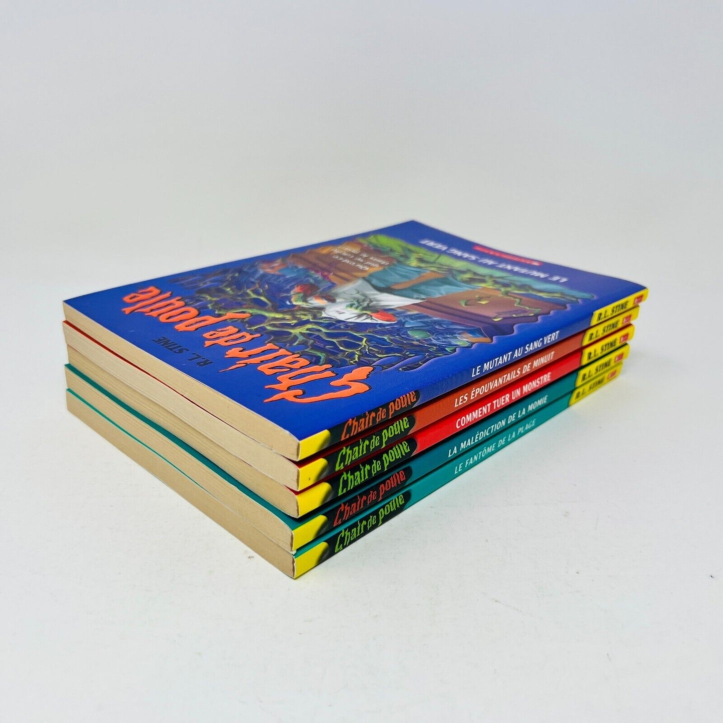 5x Chair de Poule Scholastic Goosebumps in French/Français R.L. Stine Lot Livres