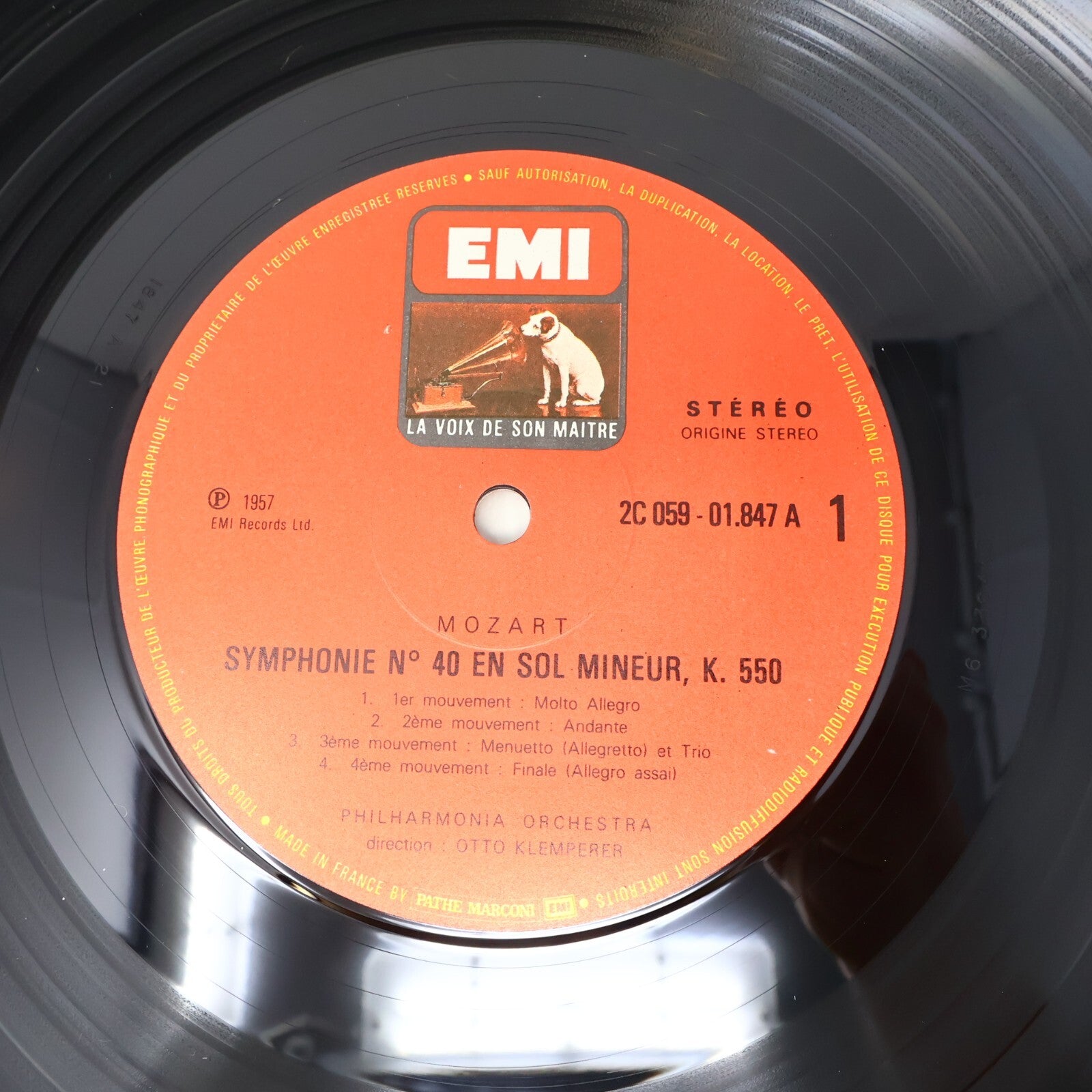 Otto Klemperer Philharmonia Orchestra Mozart Symphonies 40-41 Record C 059-01847