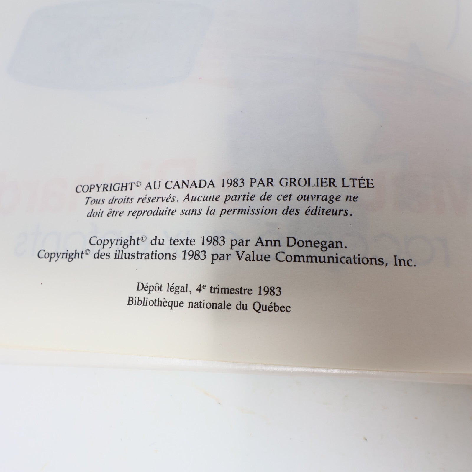 1983 Un Bon Exemple de Ténacité Maurice Richard Les Belles Histoires Vraies HC