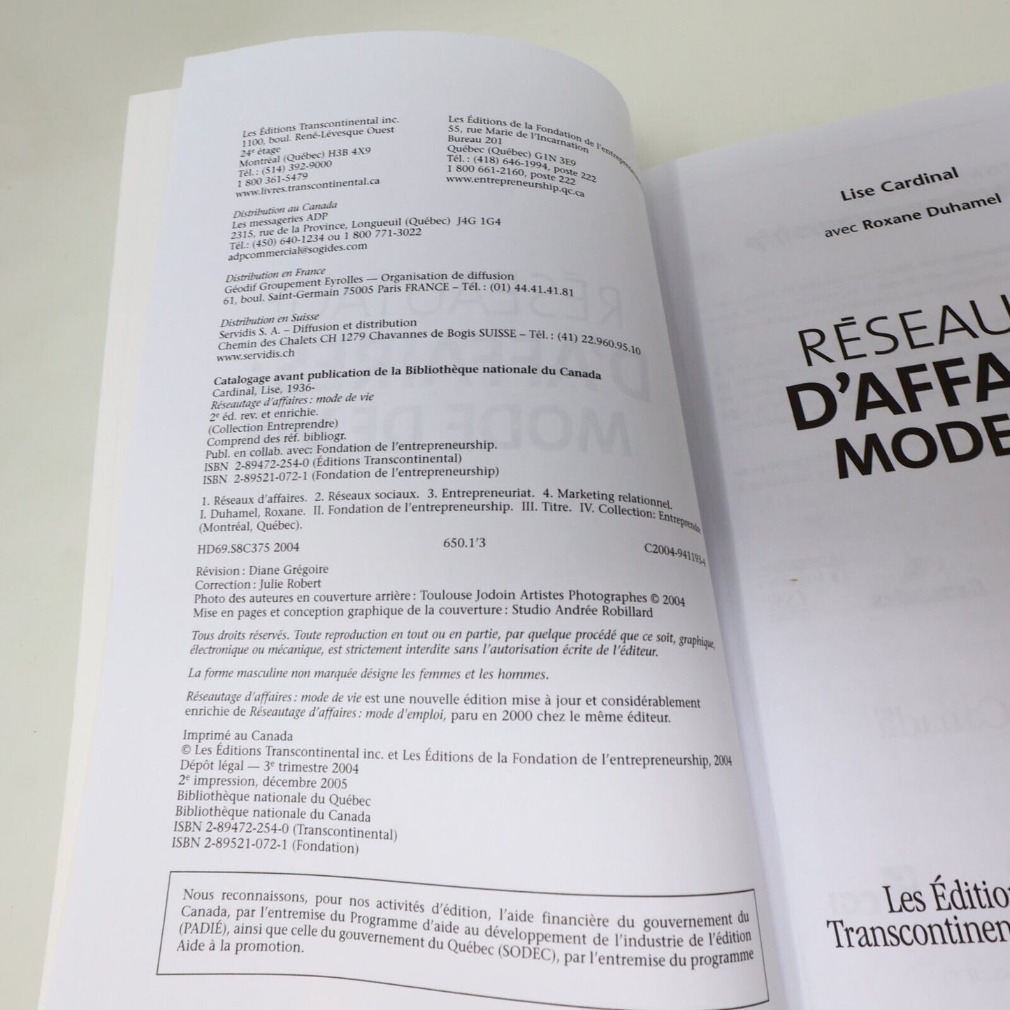2004 Réseautage d'Affaires Mode de Vie Lise Cardinal Roxanne Duhamel Gestion PB