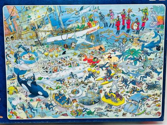 Deep Sea Fun Jumbo 17079 Complete Jigsaw Puzzle by Jan Van Haasteren 1000 Pieces