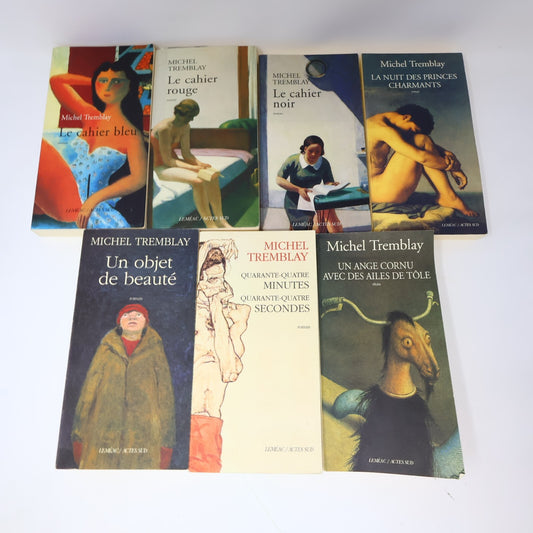 Lot 21 Livres Michel Tremblay Cahier Noir Rouge Bleu/Belles-Soeurs/Vrai Monde PB