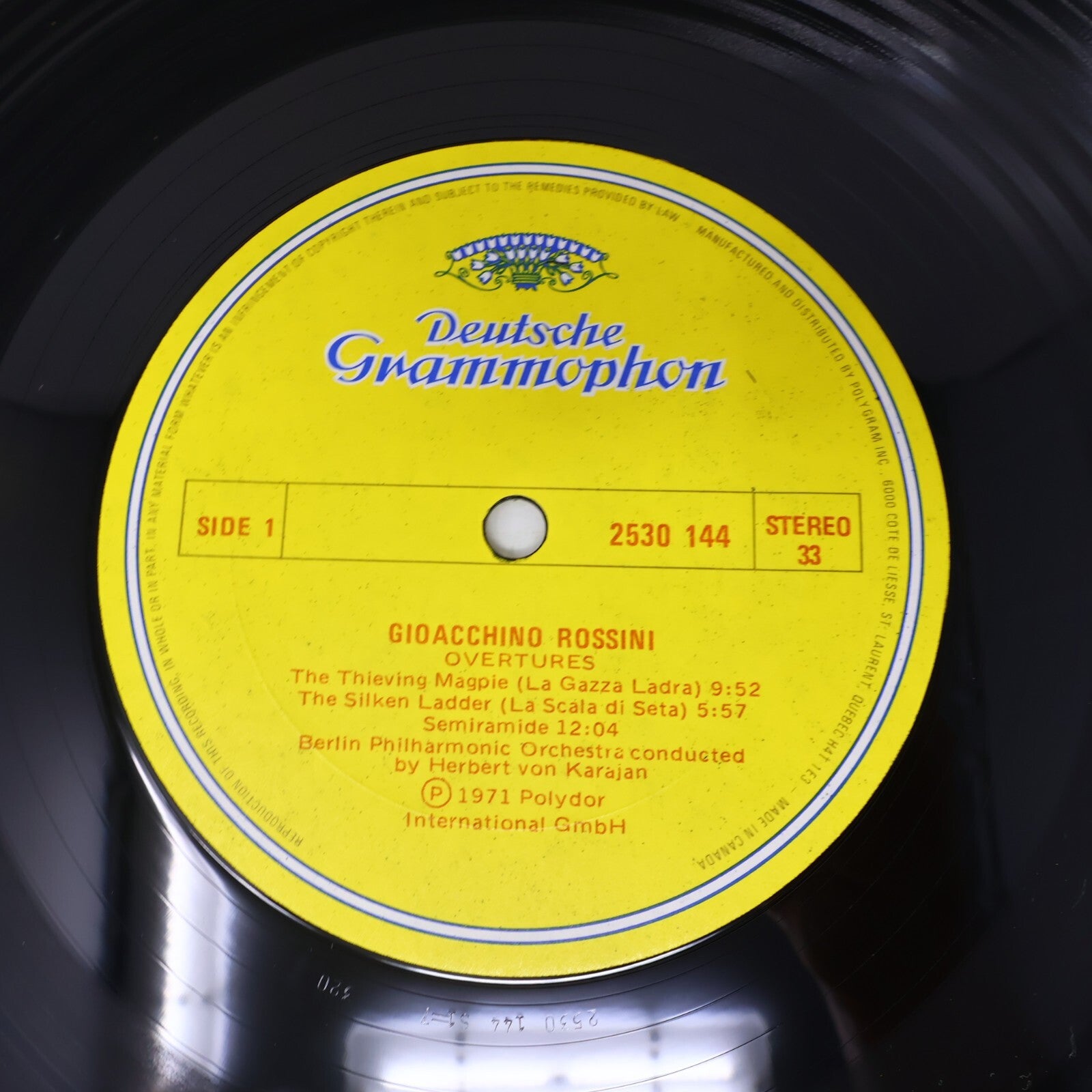 Herbert von Karajan Rossini Ouvertüren Berliner Philharmoniker Record 2530 144