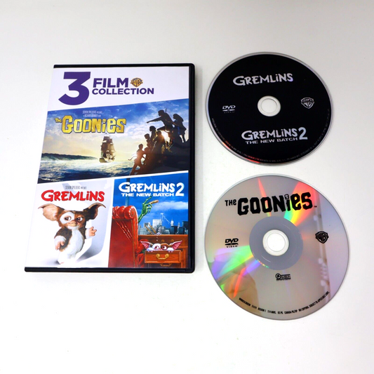 3 Films Collection Goonies / Gremlins / Gremlins 2 DVD NTSC Tested Zach Galligan
