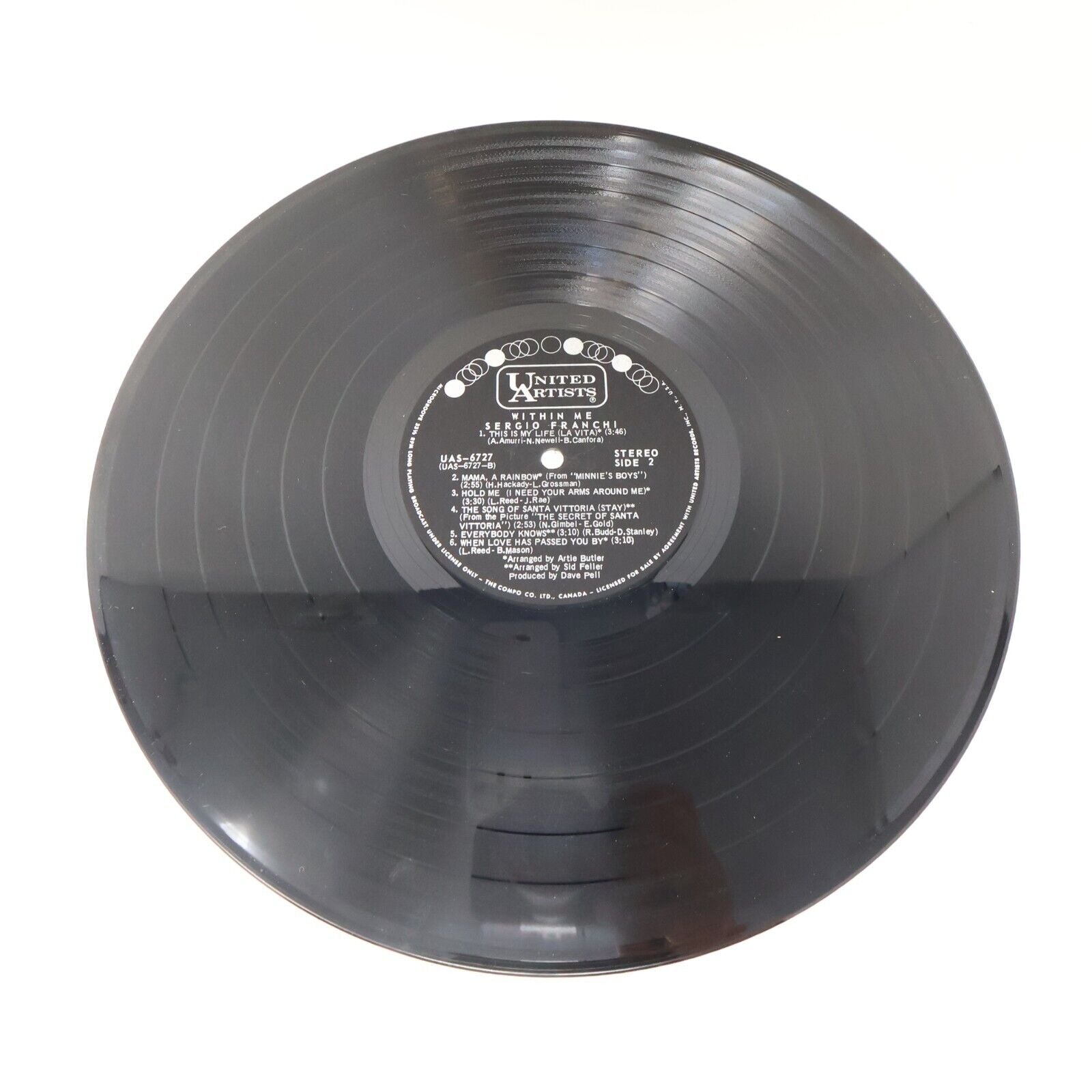 Sergio Franchi Within Me LP Record Vinyl UAS 6727 Granada This is My Life 1970s