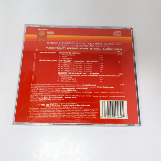 Rodrigo Concierto De Aranjuez/Villa-Lobos Five Preludes CD Norbert Kraft/Koizumi