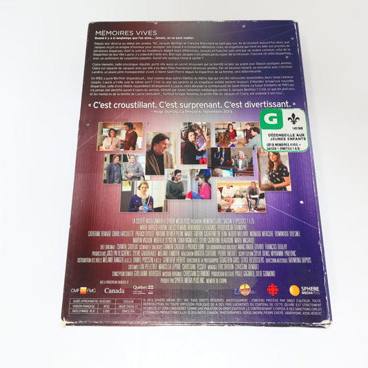 Mémoires Vives Saison 1 DVD 2013 Québec Drame Marie-Thérèse Fortin/Gilles Renaud