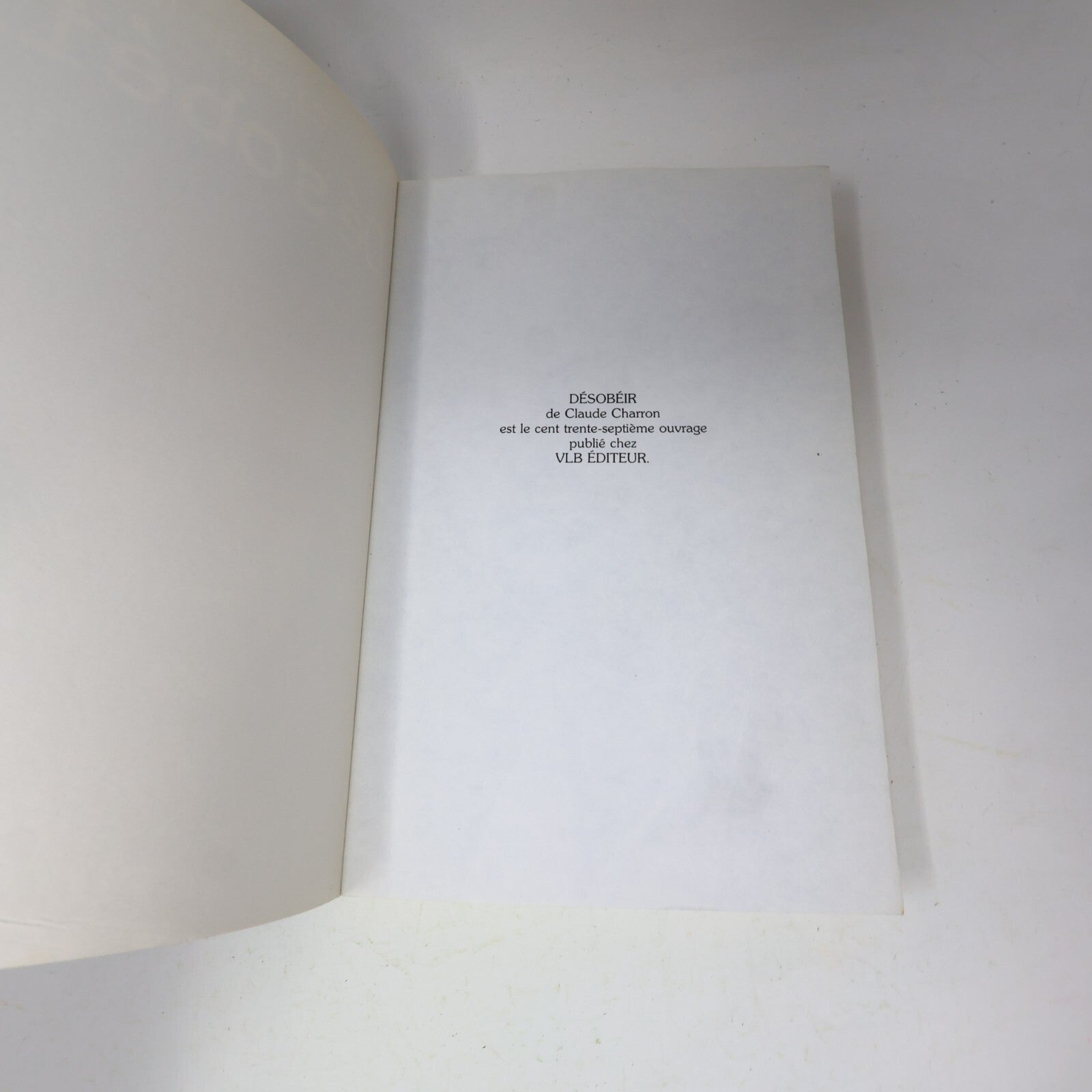 1983 Désobéir Claude Charron Vlb Biographie Politique Québec Français Livre 80s