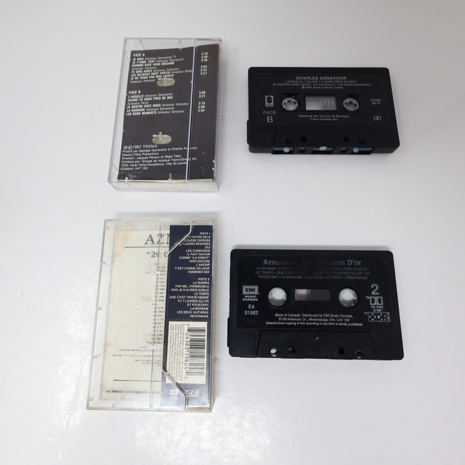 Aznavour Lot 6 Cassettes Plus Bleu/Toi et Moi/Chansons d'Or/Palais des congrès