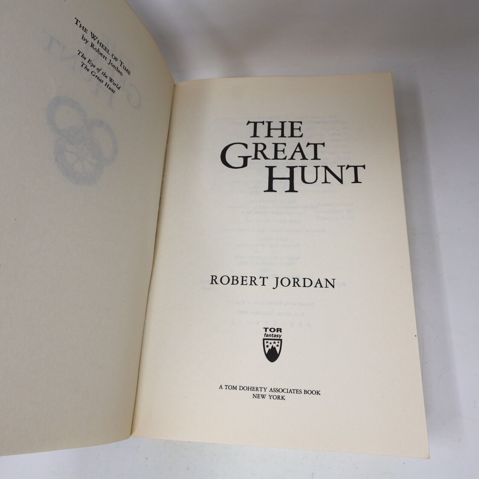1990 The Wheel of Time #2 The Great Hunt by Robert Jordan Large PB 1st Print TOR
