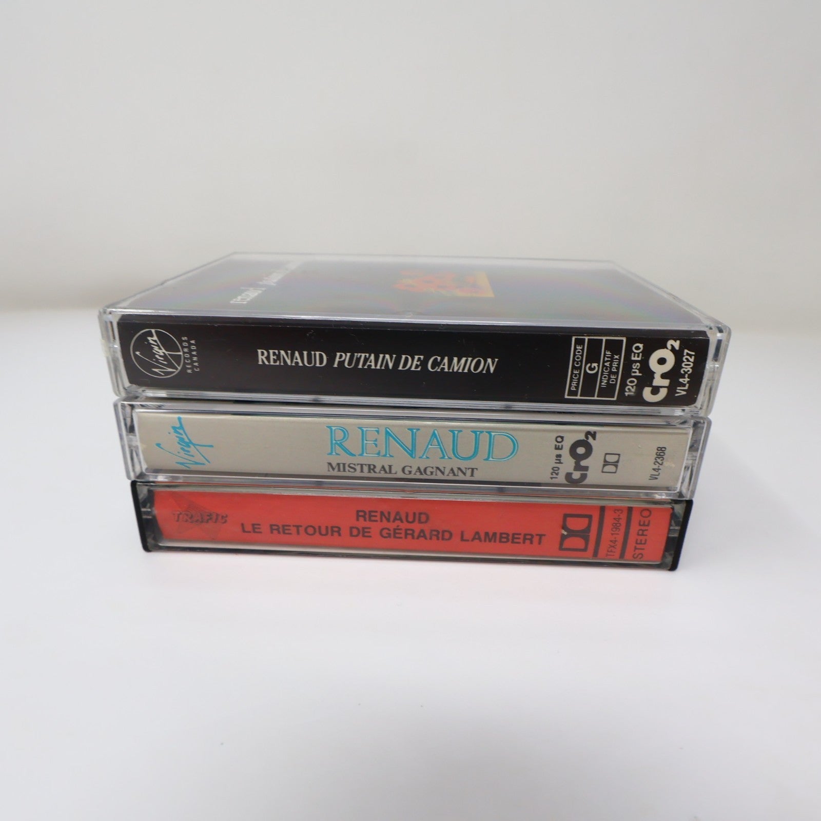 Renaud Lot 3 Cassettes Mistral Gagnant/Putain de Camion/Retour de Gérard Lambert