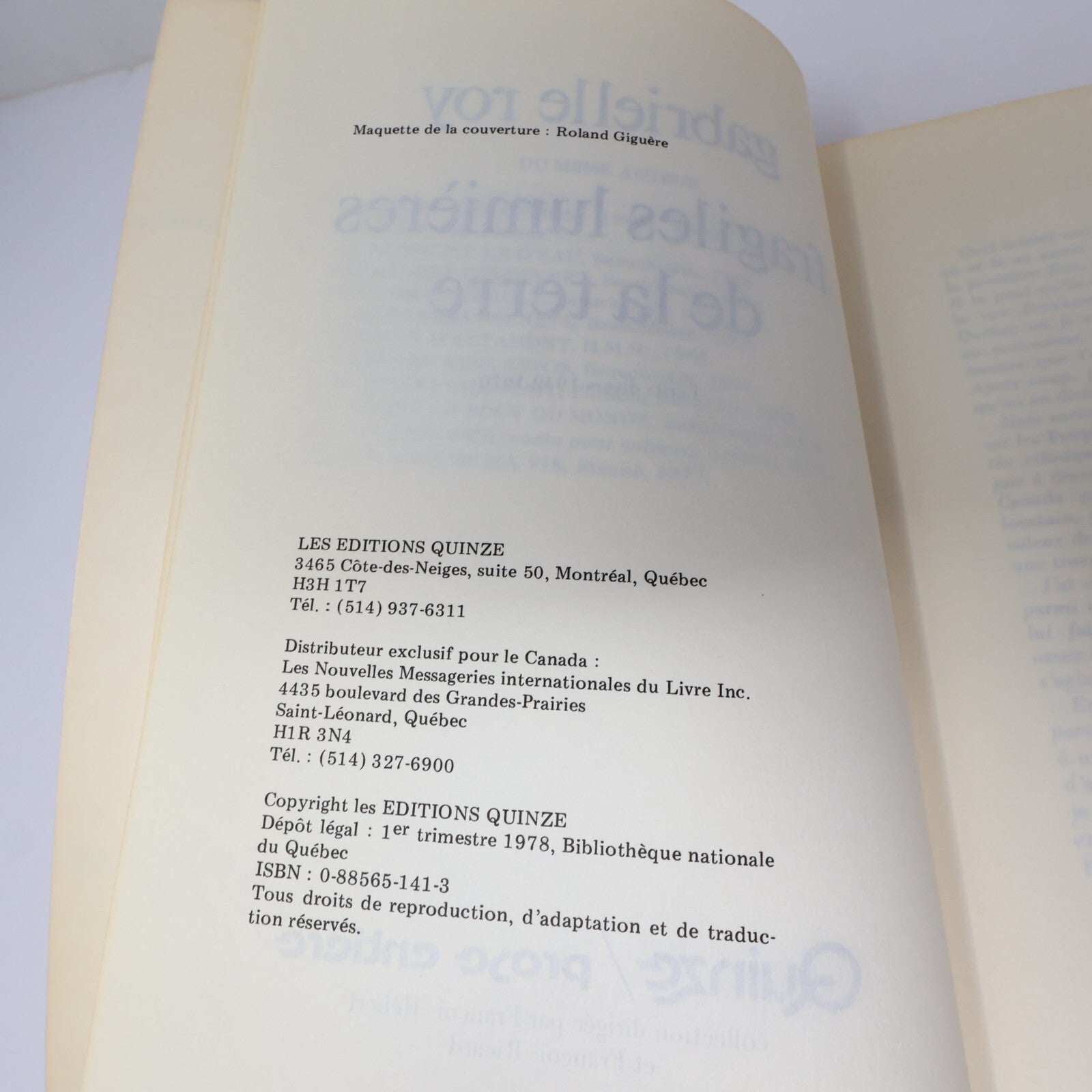 Gabrielle Roy Lot 8 Livres Rue Deschambault/Petite Poule d'Eau Roman Québec PB