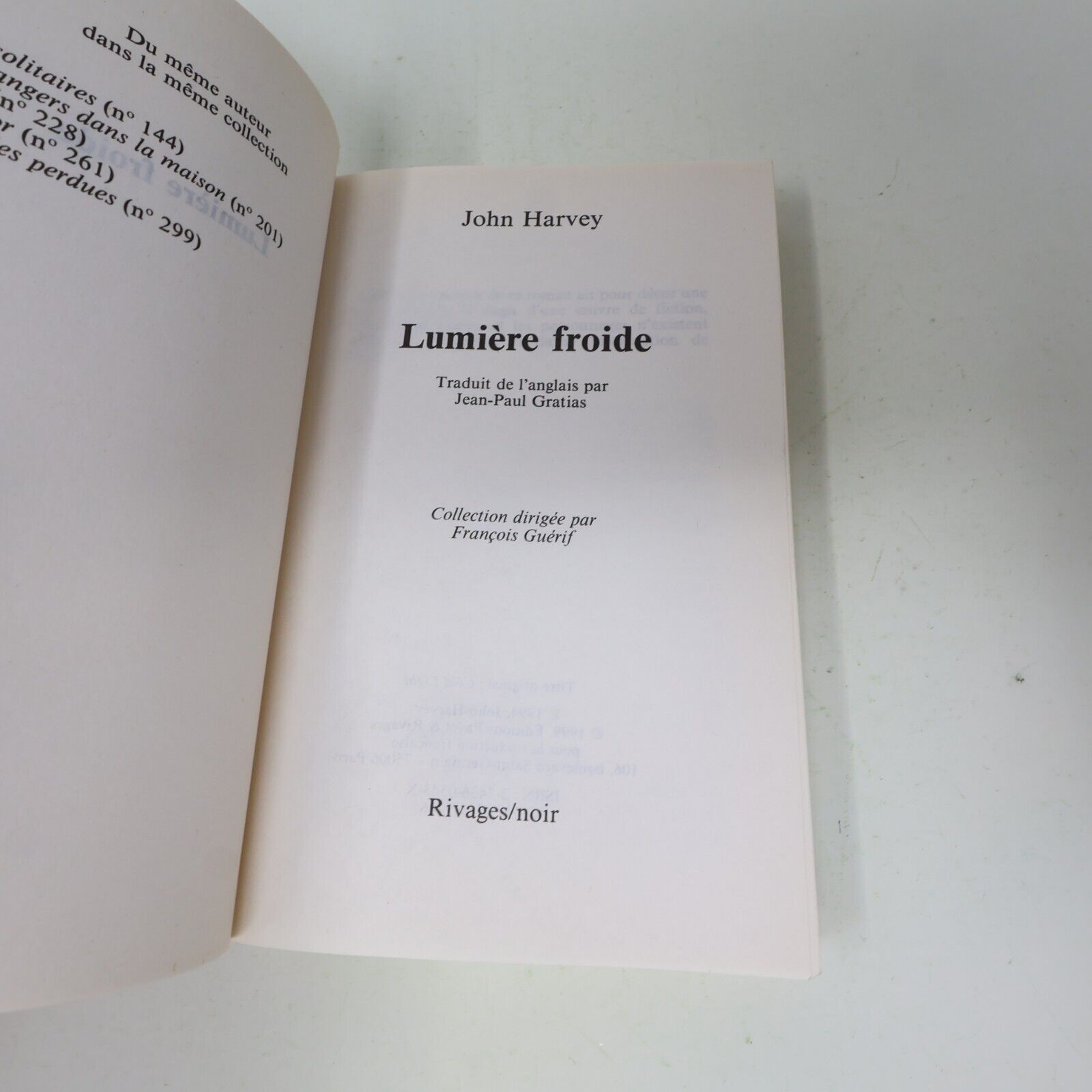 Rivages/Noir Lot 7 Livres John Harvey James Ellroy Bill James Français French PB