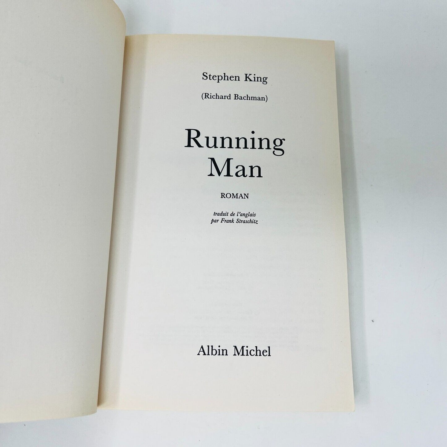 1988 Stephen King Richard Bachman Running Man Albin Michel Français Paperback PB