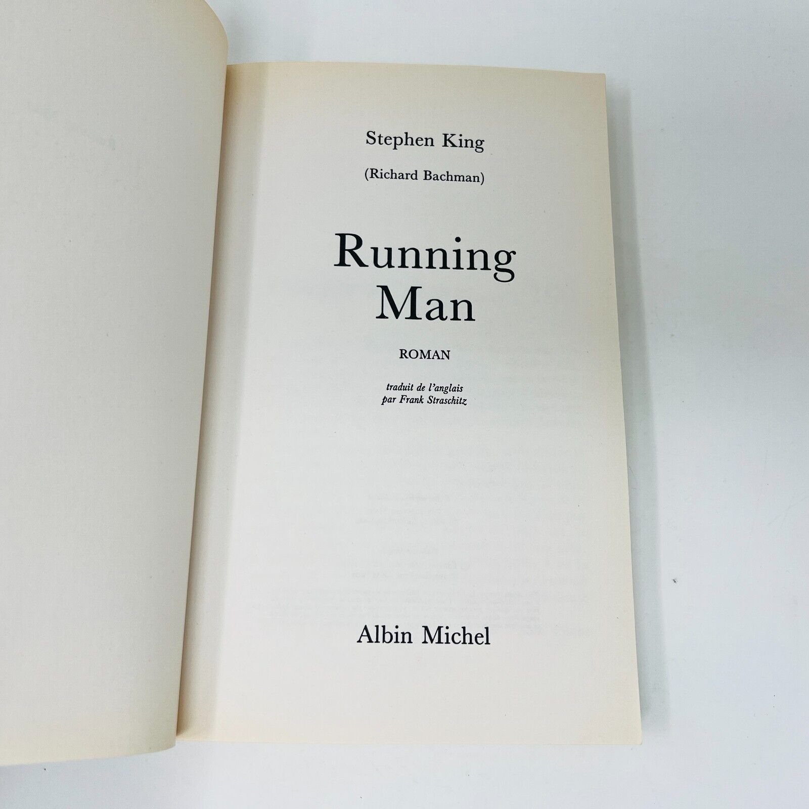 1988 Stephen King Richard Bachman Running Man Albin Michel Français Paperback PB