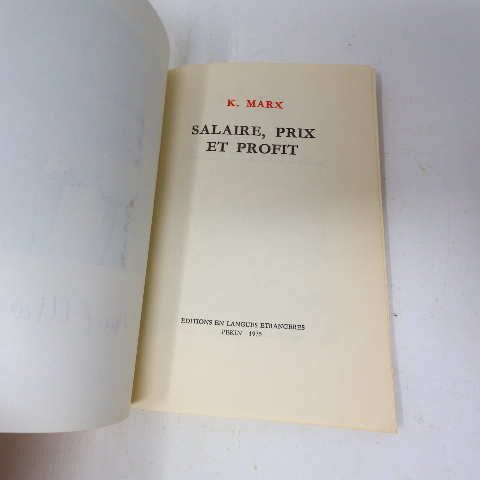 1975 Salaire Prix et Profit Karl Marx Éditions en Langues Étrangères Pékin Livre