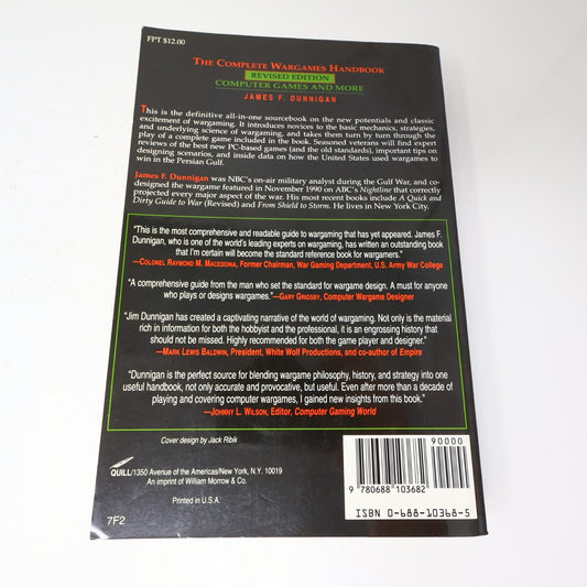The Complete Wargames Handbook How to Play Design and Find Them Dunnigan 1992 PB