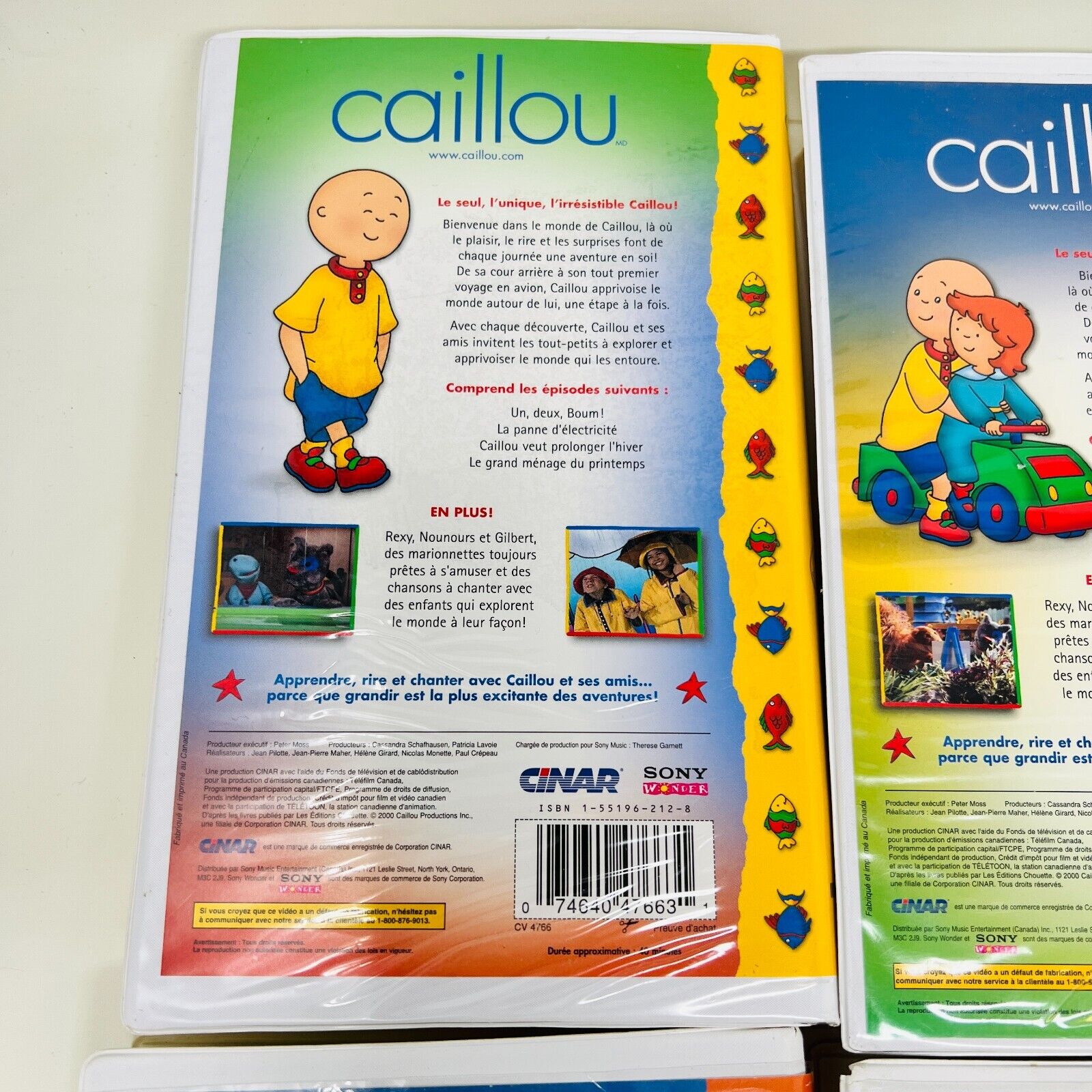 8x Caillou VHS en Français/in French Testés Cinar NTSC Lot Set Docteur Caillou