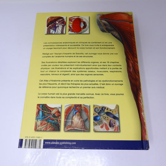 Atlas d'Anatomie Sobotta Ullman 2010 HC Français/French 600 Illustrations Livre