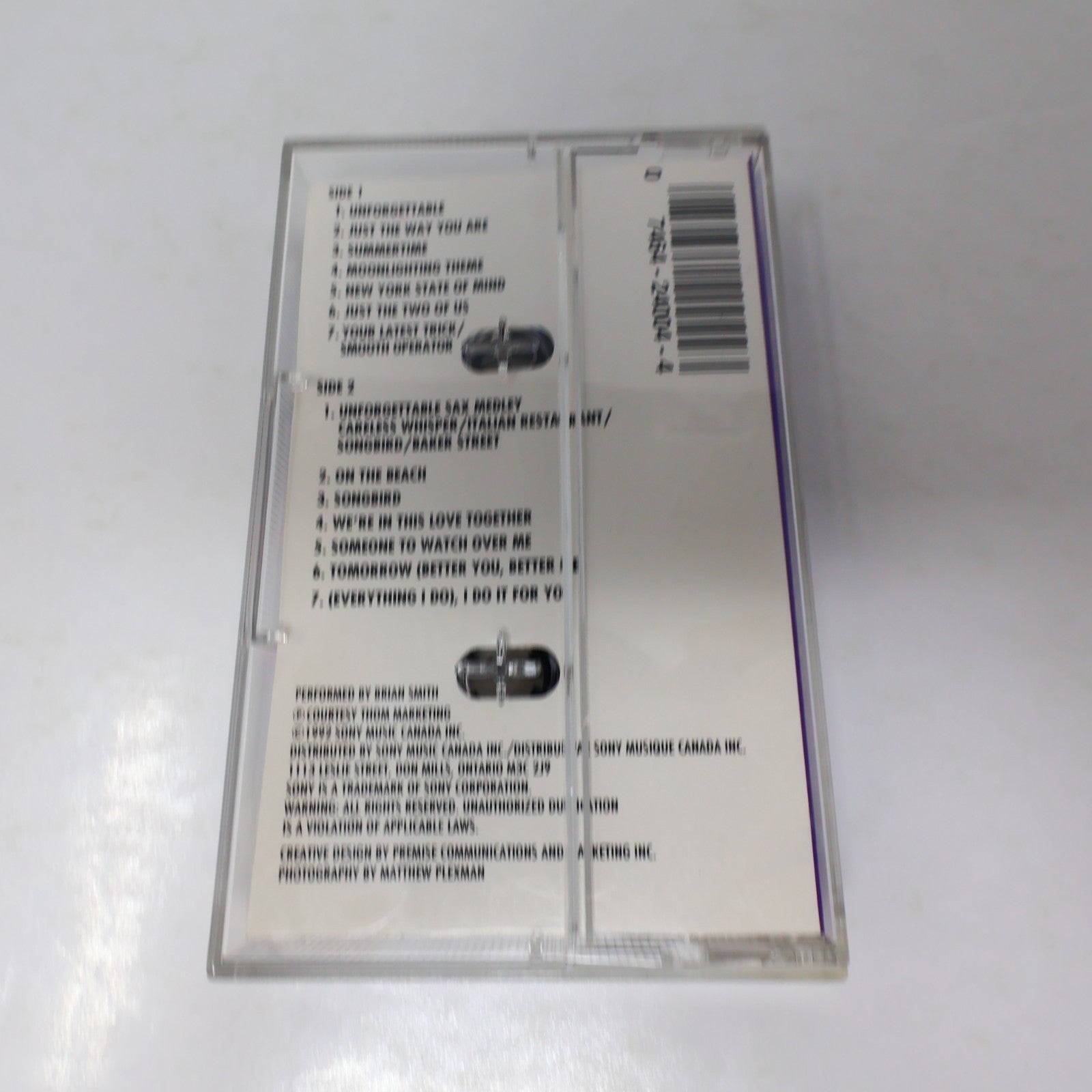 Unforgettable Sax Cassette Brian Smith Unforgettable/Summertime Jazz Sony 1992