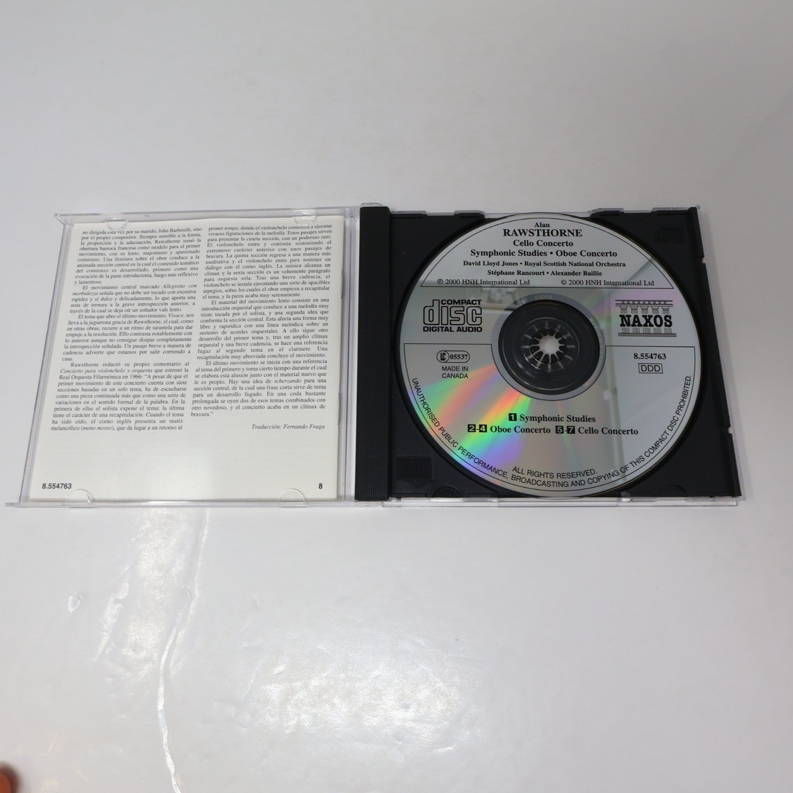 Rawsthorne Cello Concerto/Oboe Concerto/Symphonic Studies CD David Lloyd-Jones