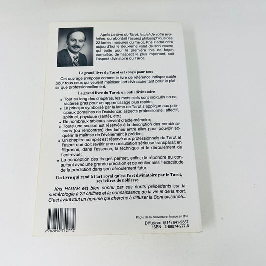1988 Le Grand Livre du Tarot de Kris Hadar Méthode Art Divinatoire en Français